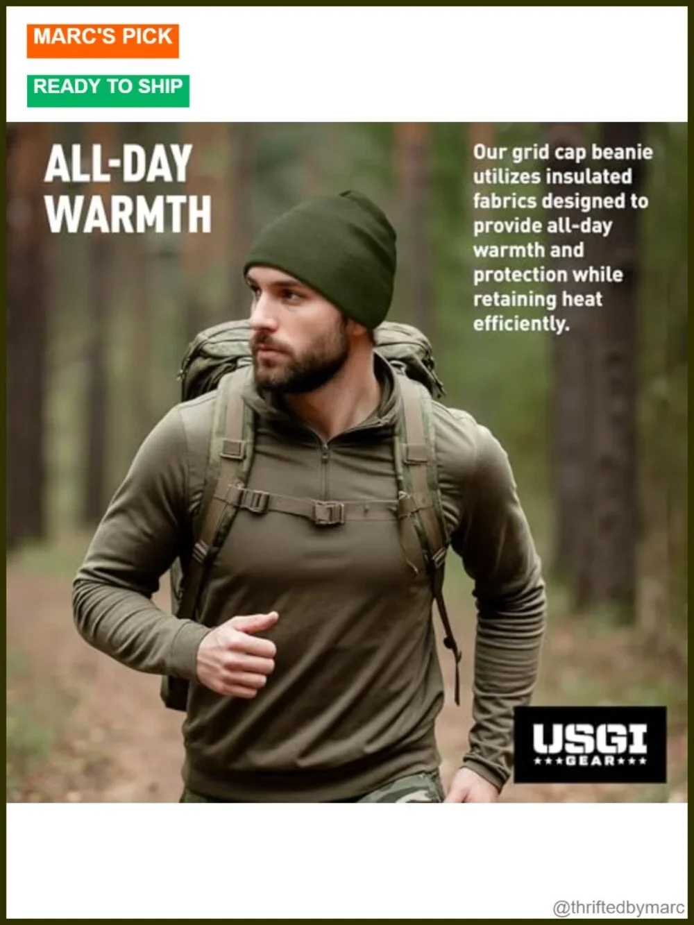 Polartec Grid Fleece Watch Cap Beanie – Lightweight Breathable Cold Weather Hat